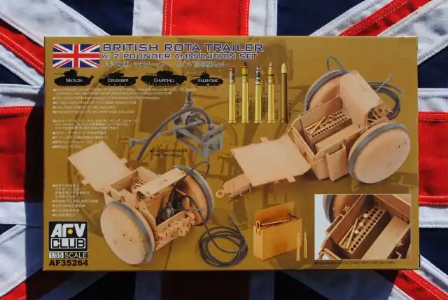 British ROTA TRAILER with 2 Pounder Ammunition Set Goedkoop